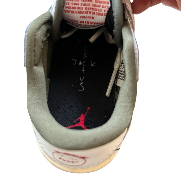 Travis Scott Olive Jordan 1 Low OG SP Infant Sz 5c Baby Sneaker Shoes - Picture 6 of 7